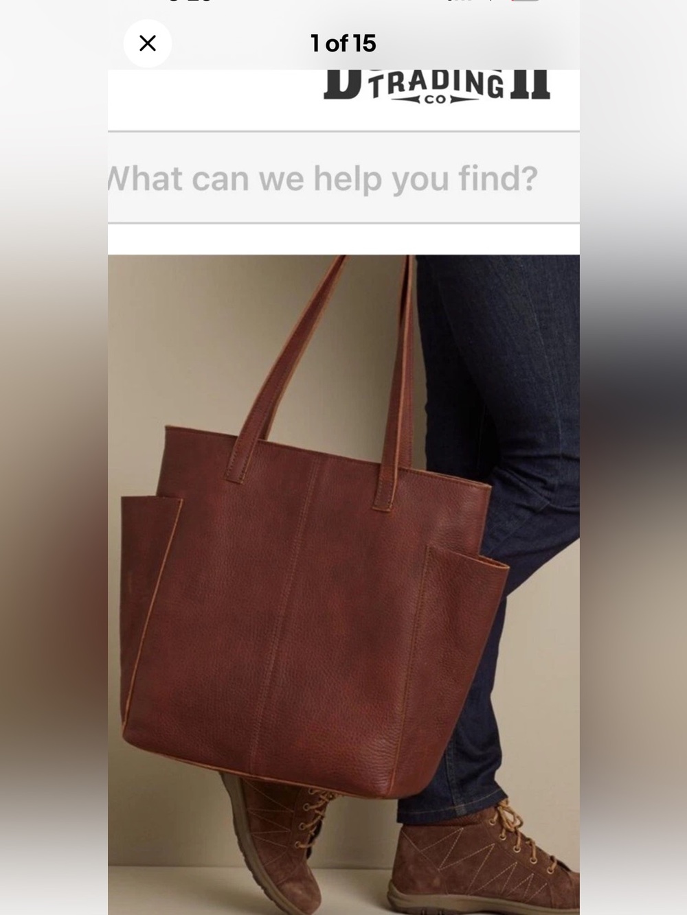 Duluth Trading Co Lifetime Leather Tote Bag Brown Full Grain Item 30005 Retired